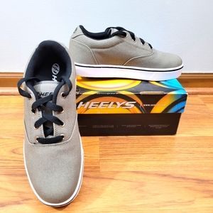 HEELYS Launch unisex grey canvas lace up skater sporty outdoor sneaker shoes
